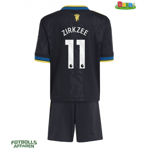 Manchester United Joshua Zirkzee #11 Tredjeställ Barn 2025-26 Kortärmad (+ Korta byxor)